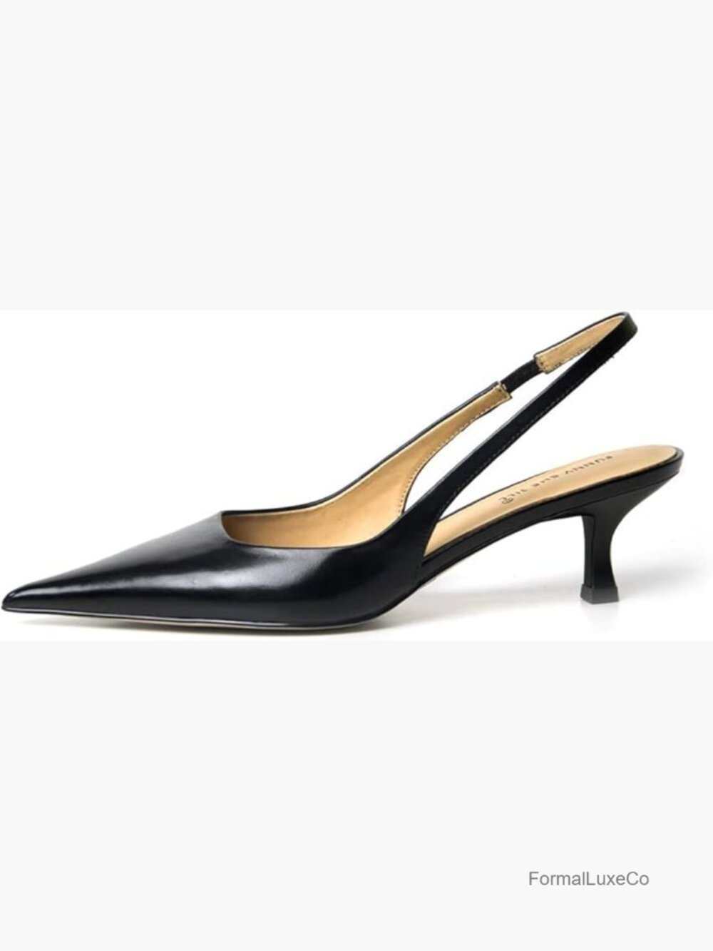 Mid Kitten Heel Slingback Sandals Pointy Toe Stiletto Pumps Comfortable Dress